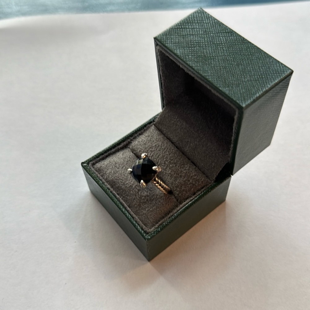 COPY - David Yurman Chatelaine Ring with Black Onyx and Pave Diamonds. Like New…